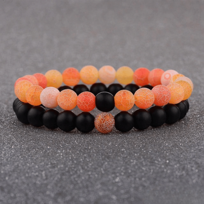 Bracelet Distance - Noir et Orange