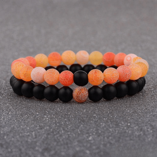 Bracelet Distance - Noir et Orange