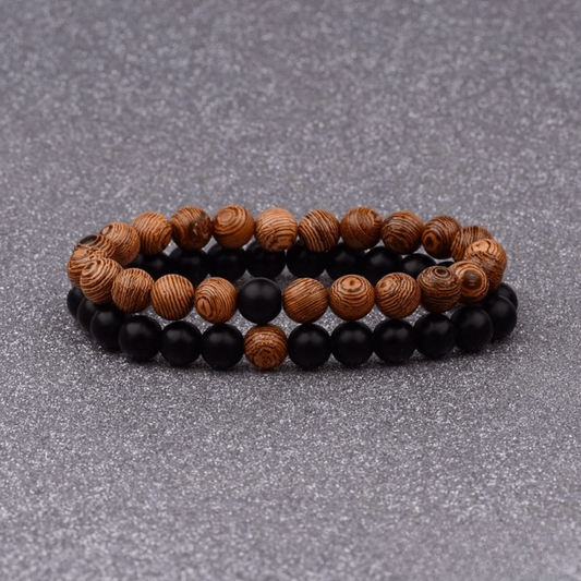 Bracelet Distance pour Couple en Perles de Bois