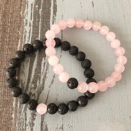 Bracelet Distance pour Couple "Valentine" en Pierres Naturelles