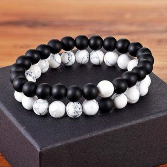 Bracelet Distance pour Couple "Yin & Yang" en Pierres Naturelles
