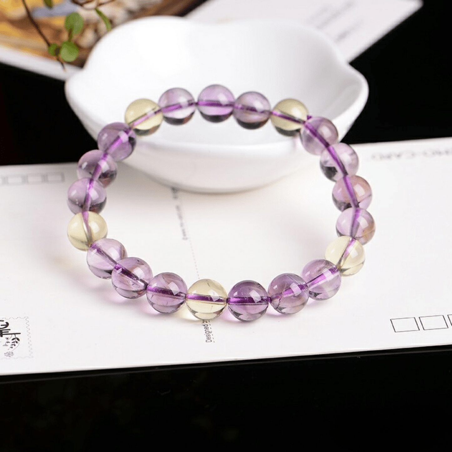 Bracelet en Amétrine Perles 9MM