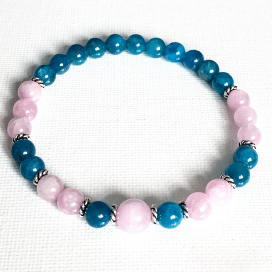 Bracelet en Apatite Bleue et Kunzite
