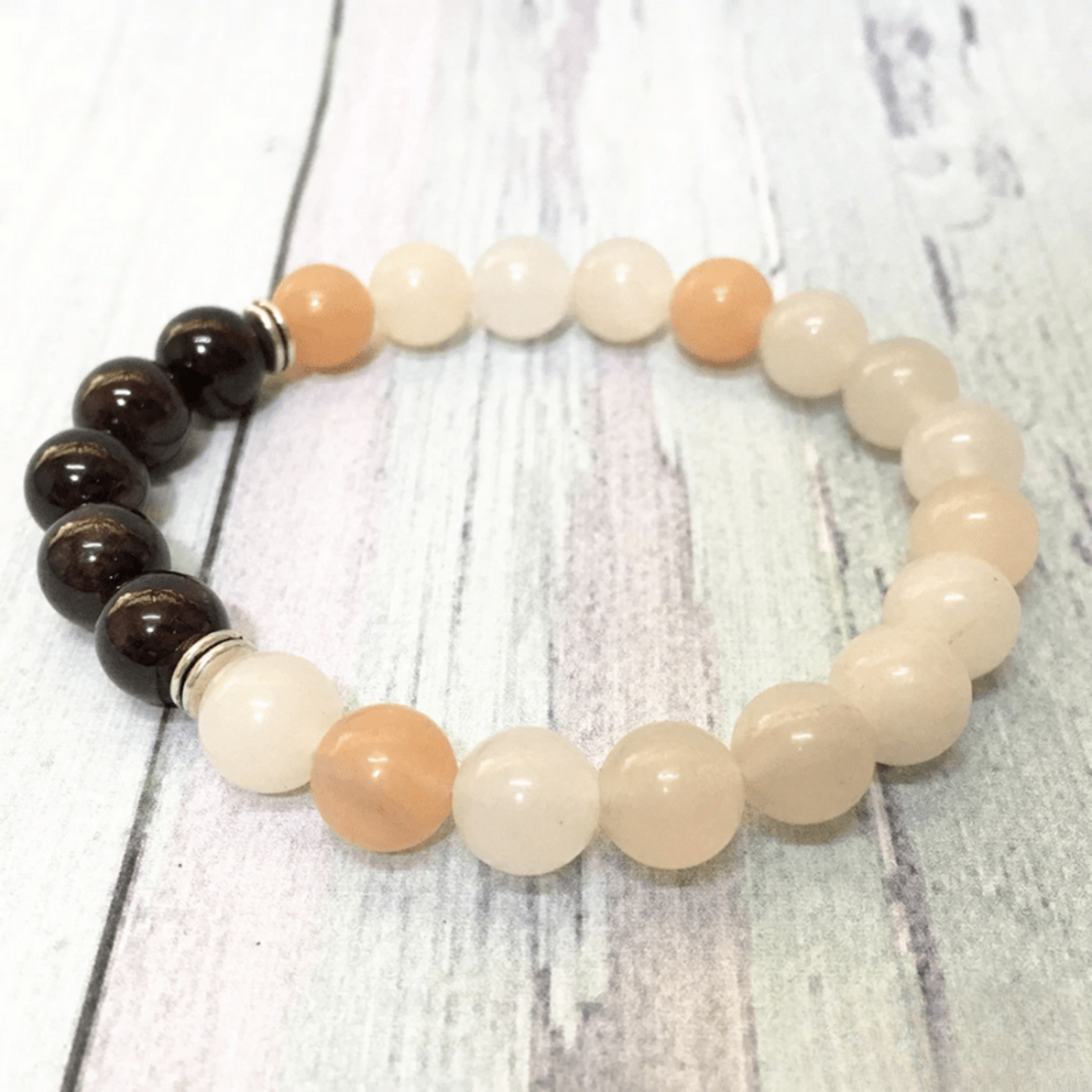 Bracelet en Aventurine Orange et Grenat