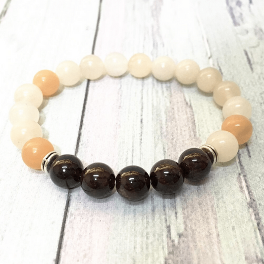 Bracelet en Aventurine Orange et Grenat