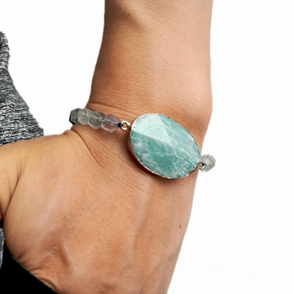 Bracelet en Fluorite et Amazonite