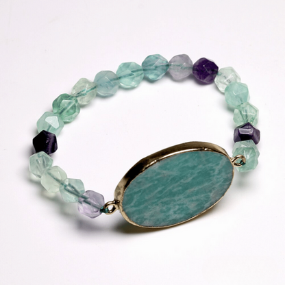 Bracelet en Fluorite et Amazonite