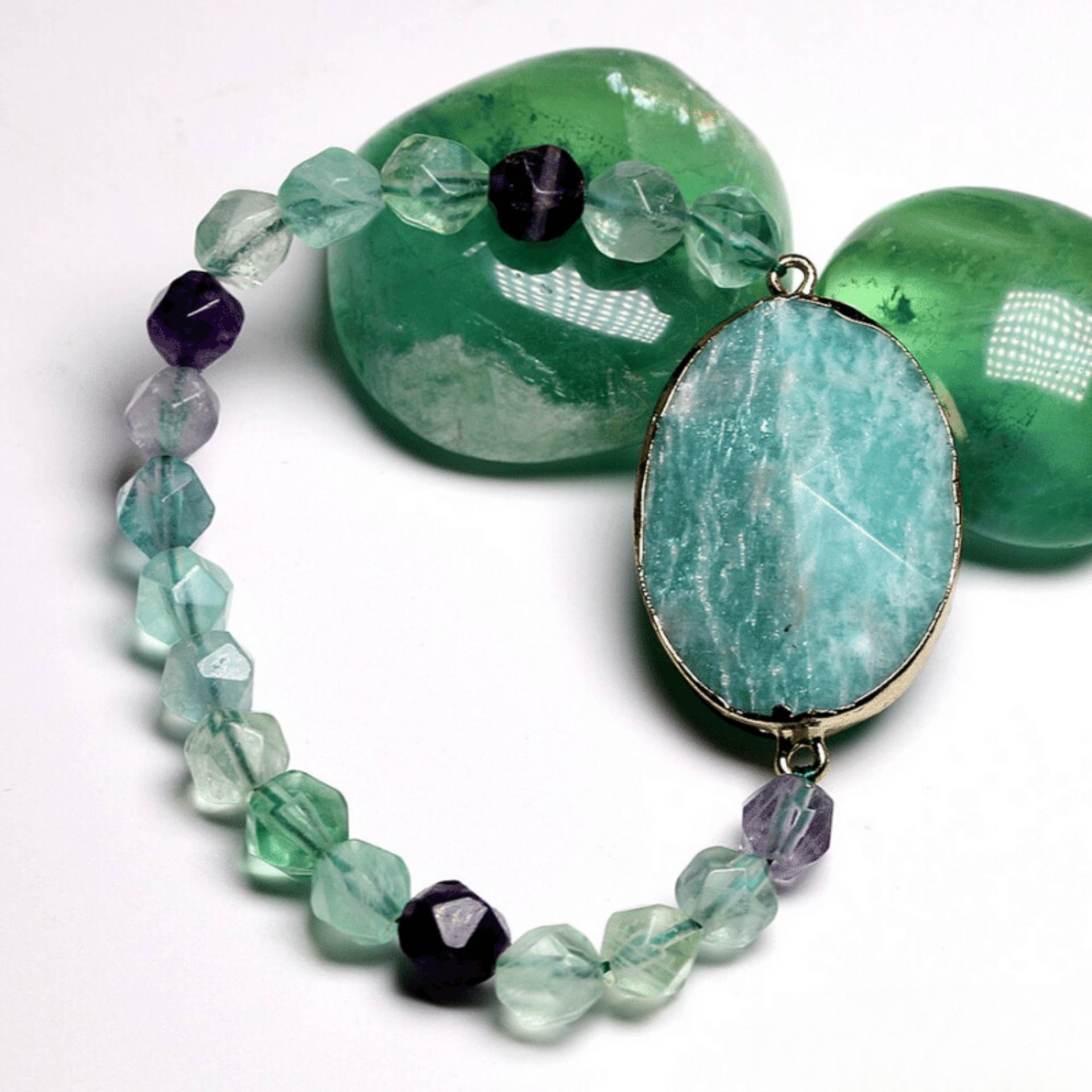 Bracelet en Fluorite et Amazonite