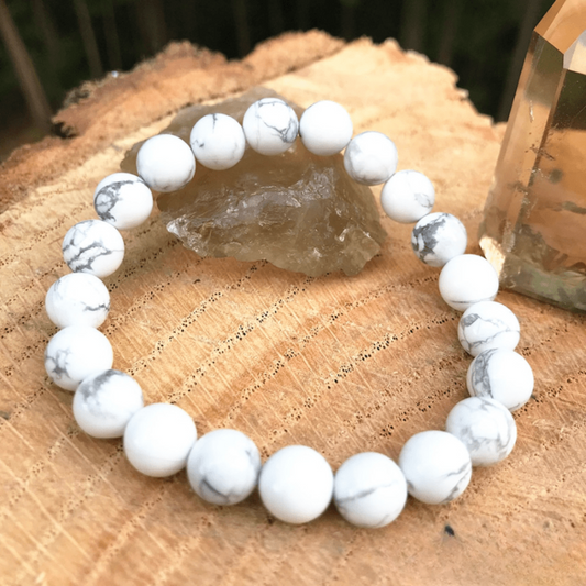 Bracelet en Howlite Blanche
