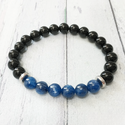 Bracelet en Kyanite et Onyx Noir