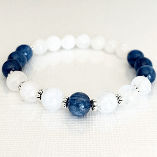 Bracelet en Kyanite et Pierre de Lune