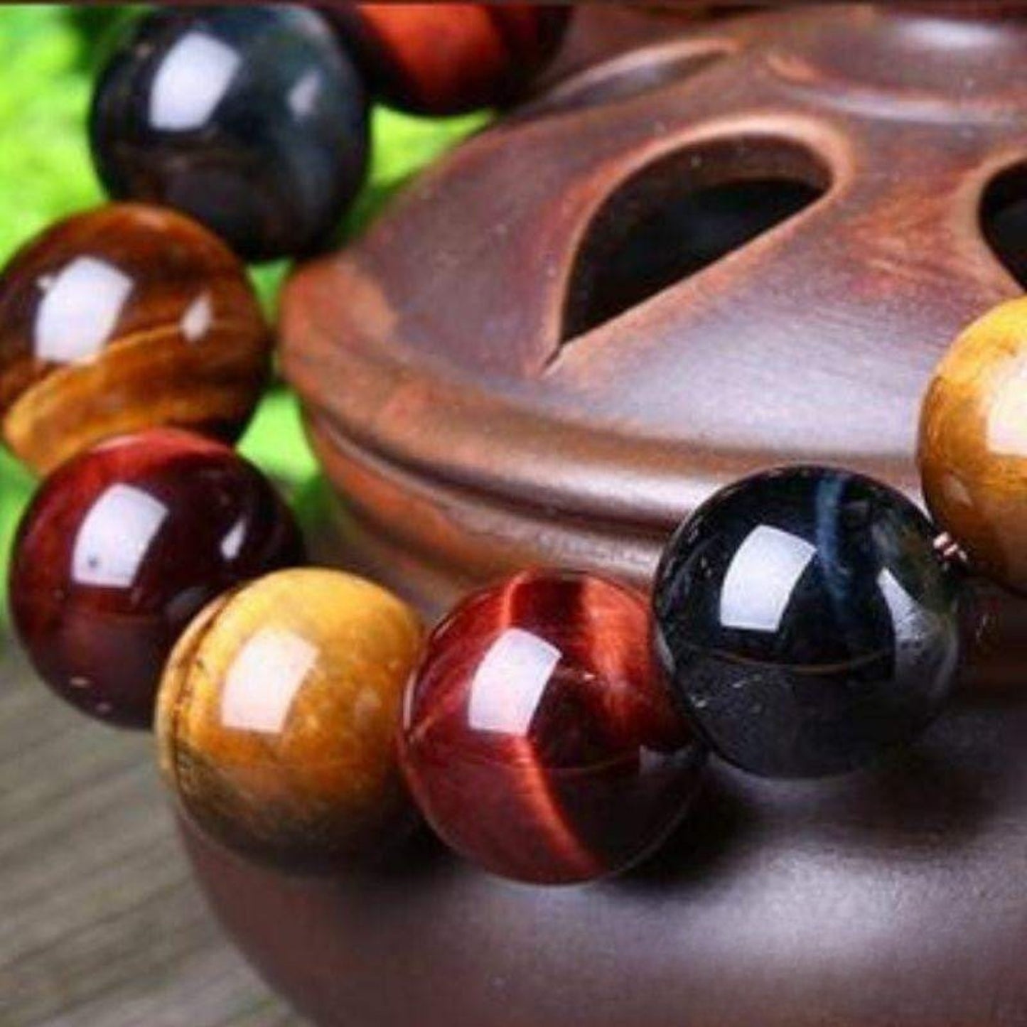 Bracelet en Oeil de Faucon, Oeil de Taureau et Oeil de Tigre