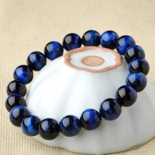 Bracelet en Oeil de Faucon (Oeil de Tigre Bleu)