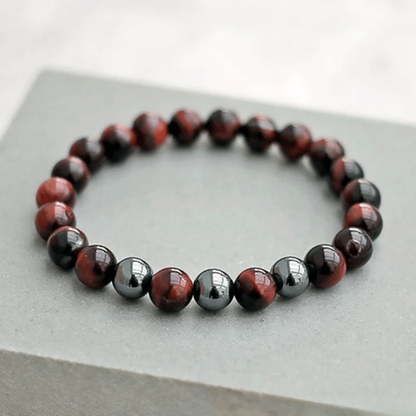 Bracelet en Oeil de Taureau et Hématite
