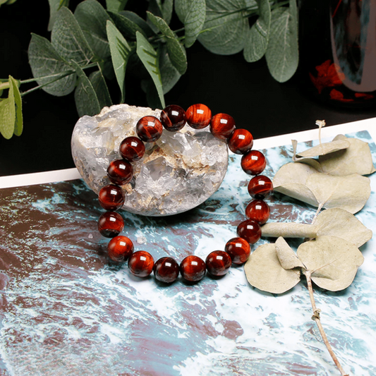 Bracelet en Oeil de Taureau (Oeil de Tigre Rouge)