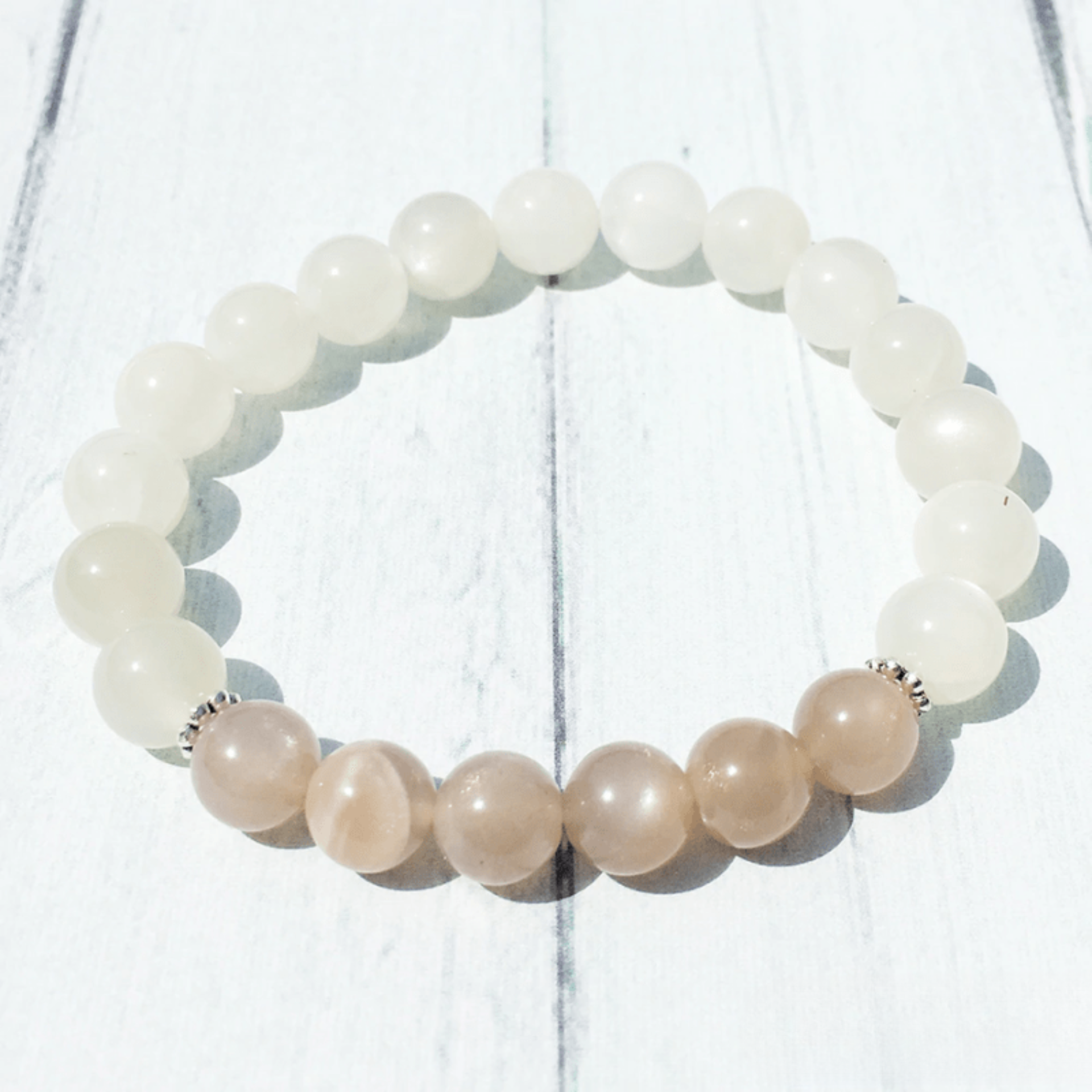Bracelet en Pierre de Lune et Pierre de Soleil