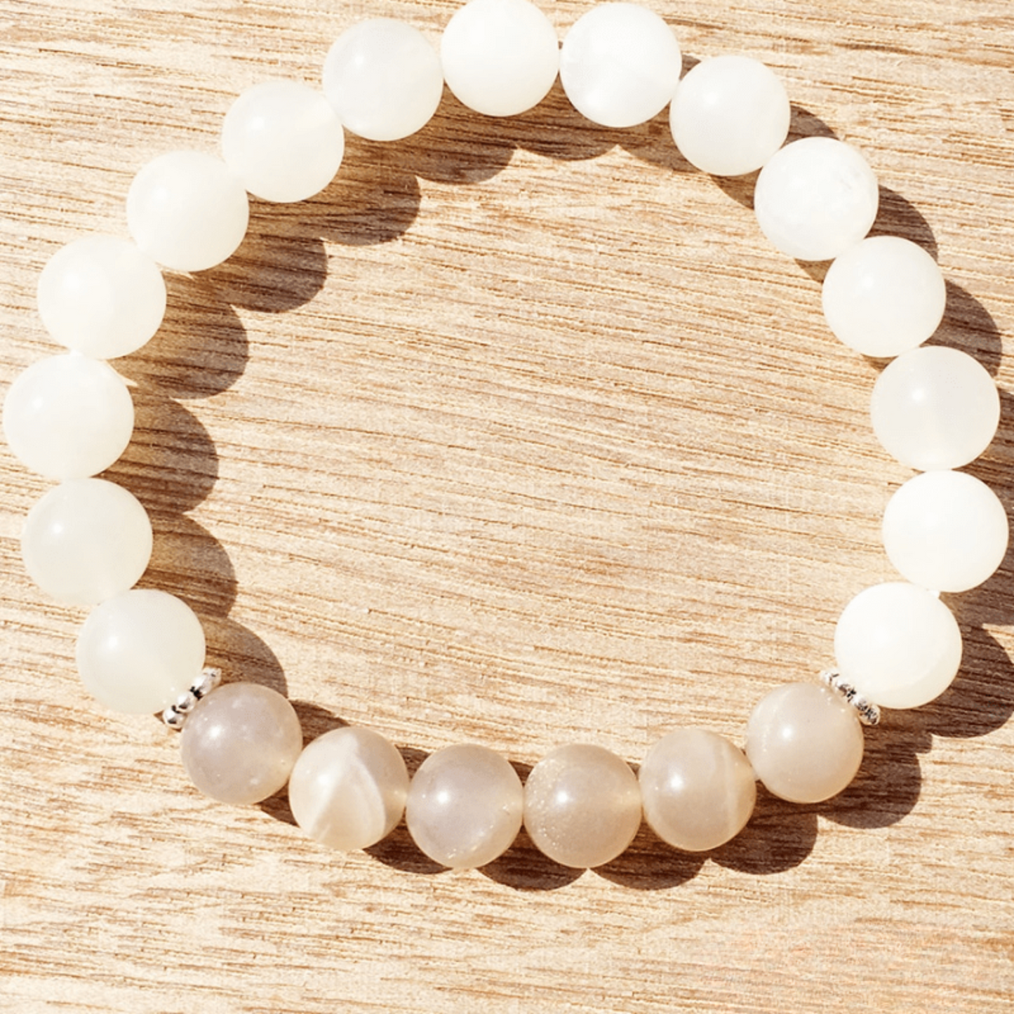 Bracelet en Pierre de Lune et Pierre de Soleil
