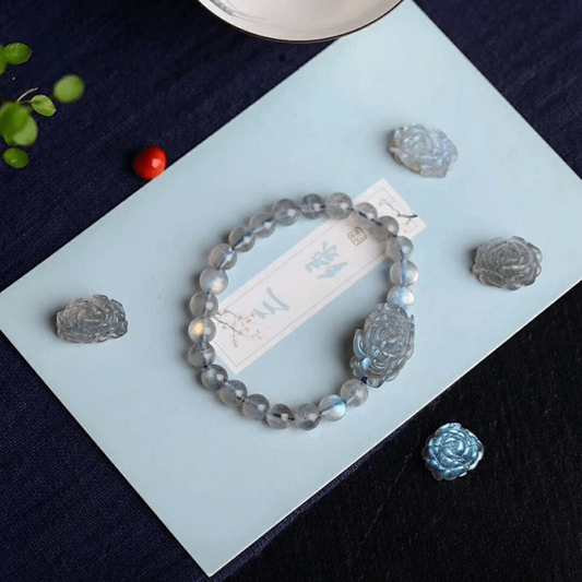 Bracelet en Pierre de Lune Grise