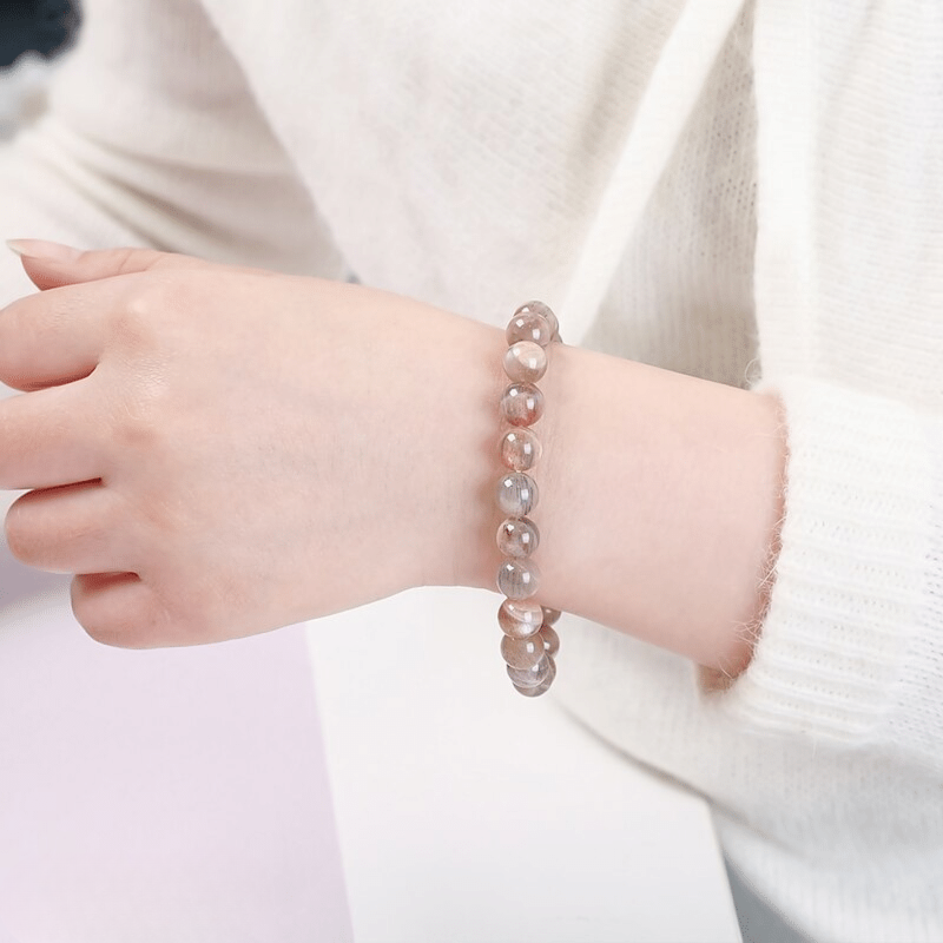 Bracelet en Pierre de Lune Noire