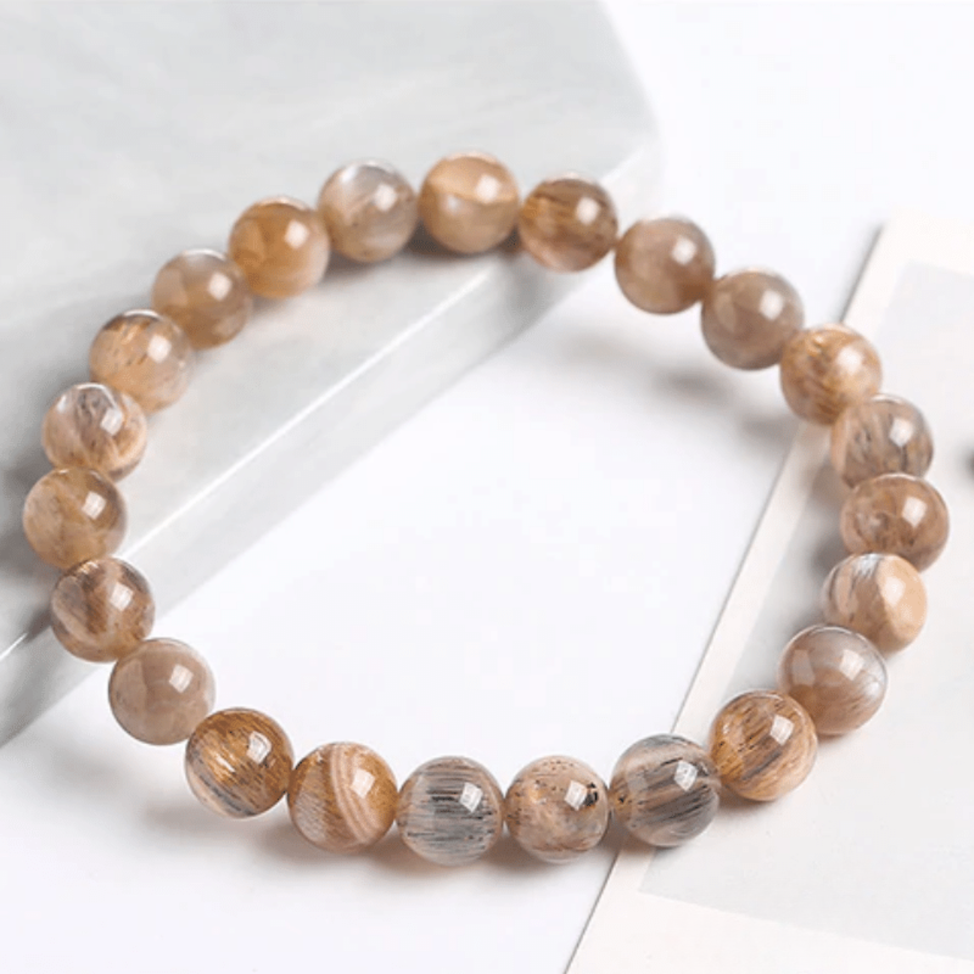 Bracelet en Pierre de Lune Noire