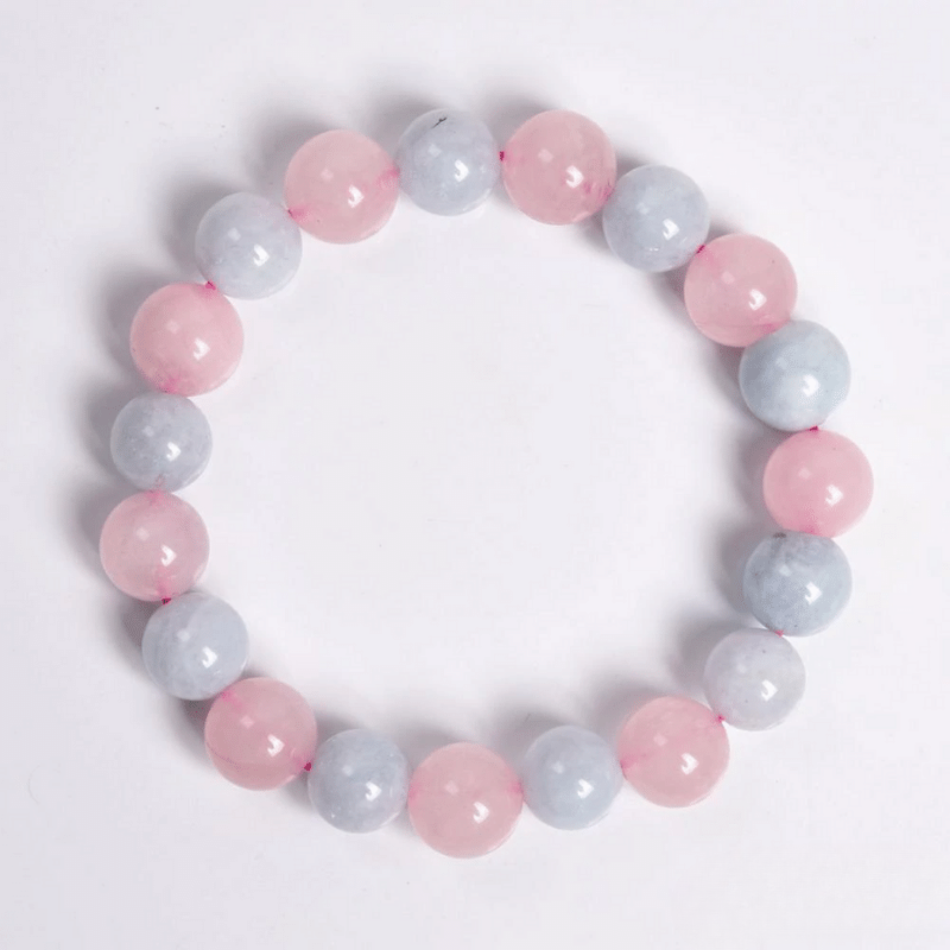 Bracelet en Quartz Rose et Aigue Marine