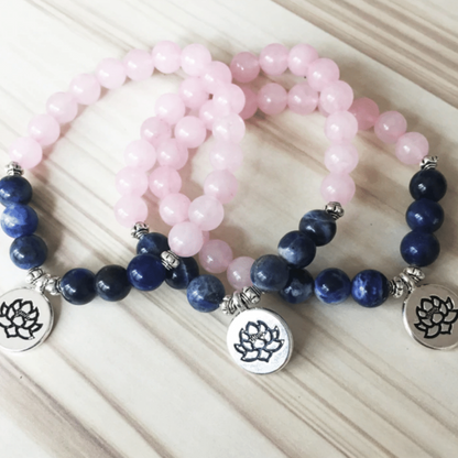 Bracelet en Quartz Rose et Sodalite