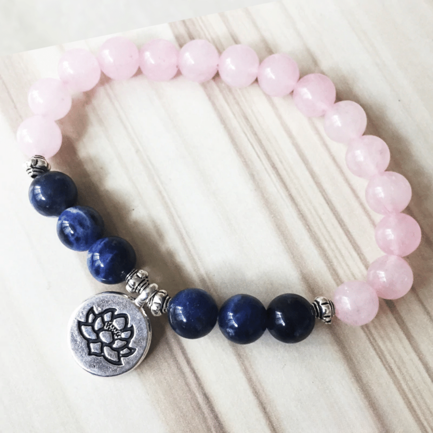 Bracelet en Quartz Rose et Sodalite