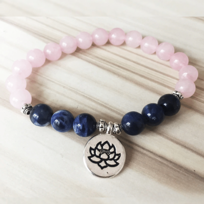 Bracelet en Quartz Rose et Sodalite