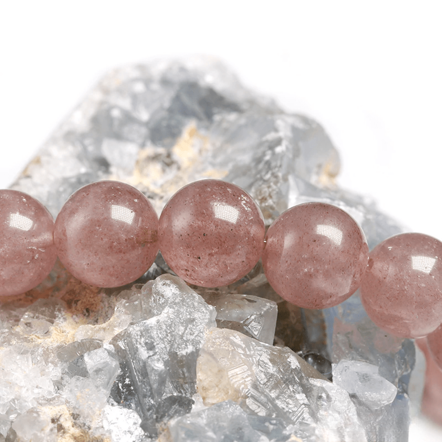 Bracelet en Quartz Rose Fraise