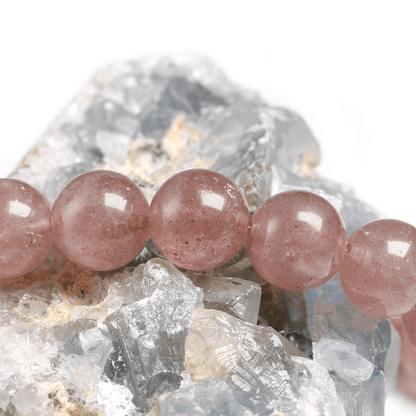 Bracelet en Quartz Rose Fraise