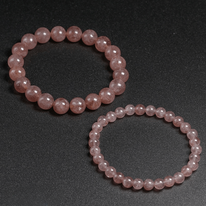 Bracelet en Quartz Rose Fraise