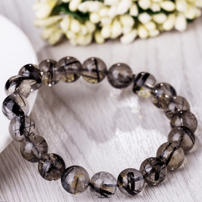 Bracelet en Quartz Rutile Noir