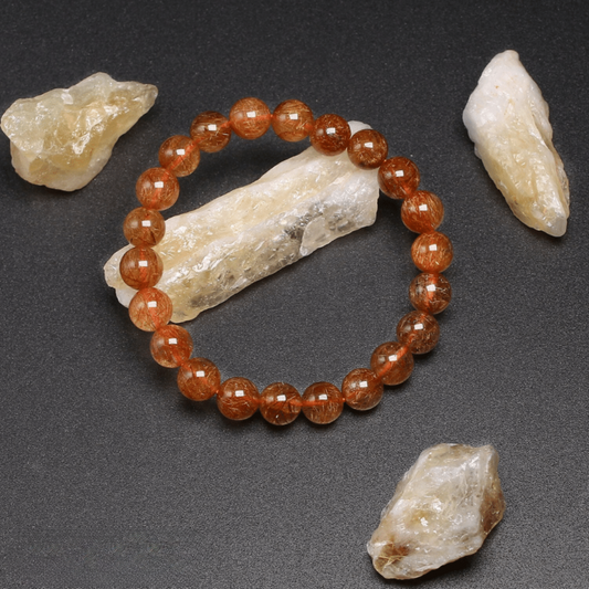 Bracelet en Quartz Rutile Orange Qualité AAA+