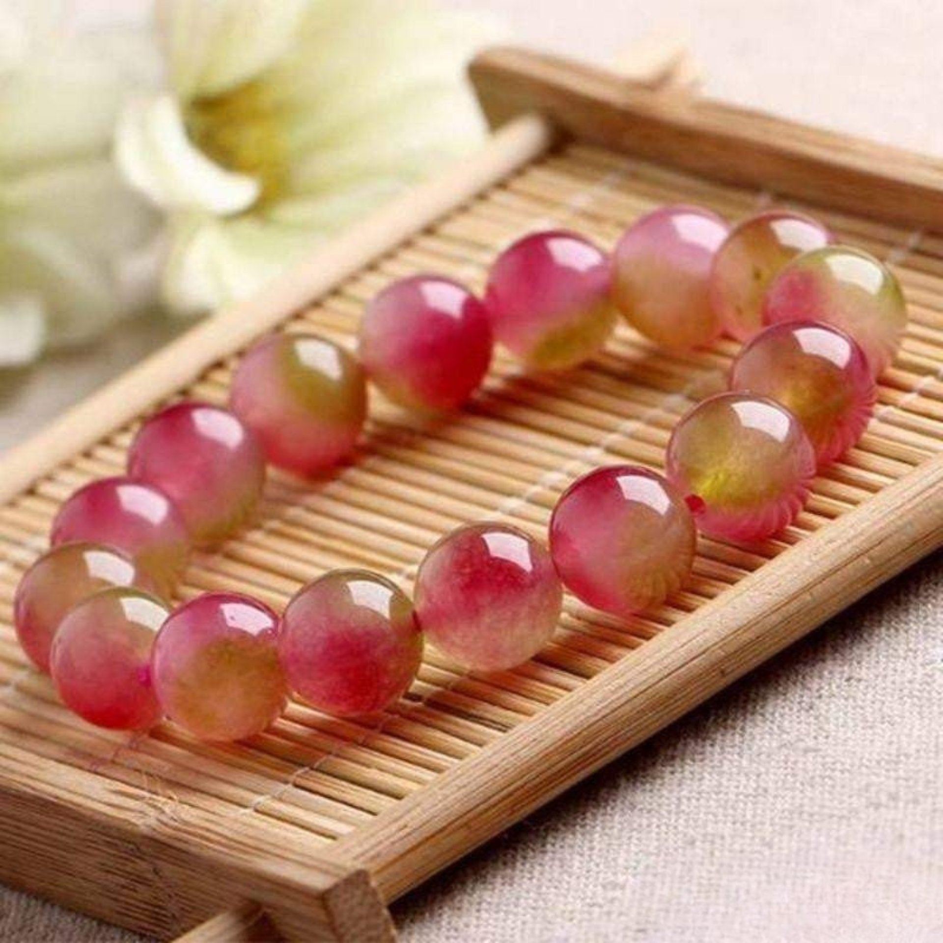 Bracelet en Tourmaline Pastèque (Melon d'Eau)