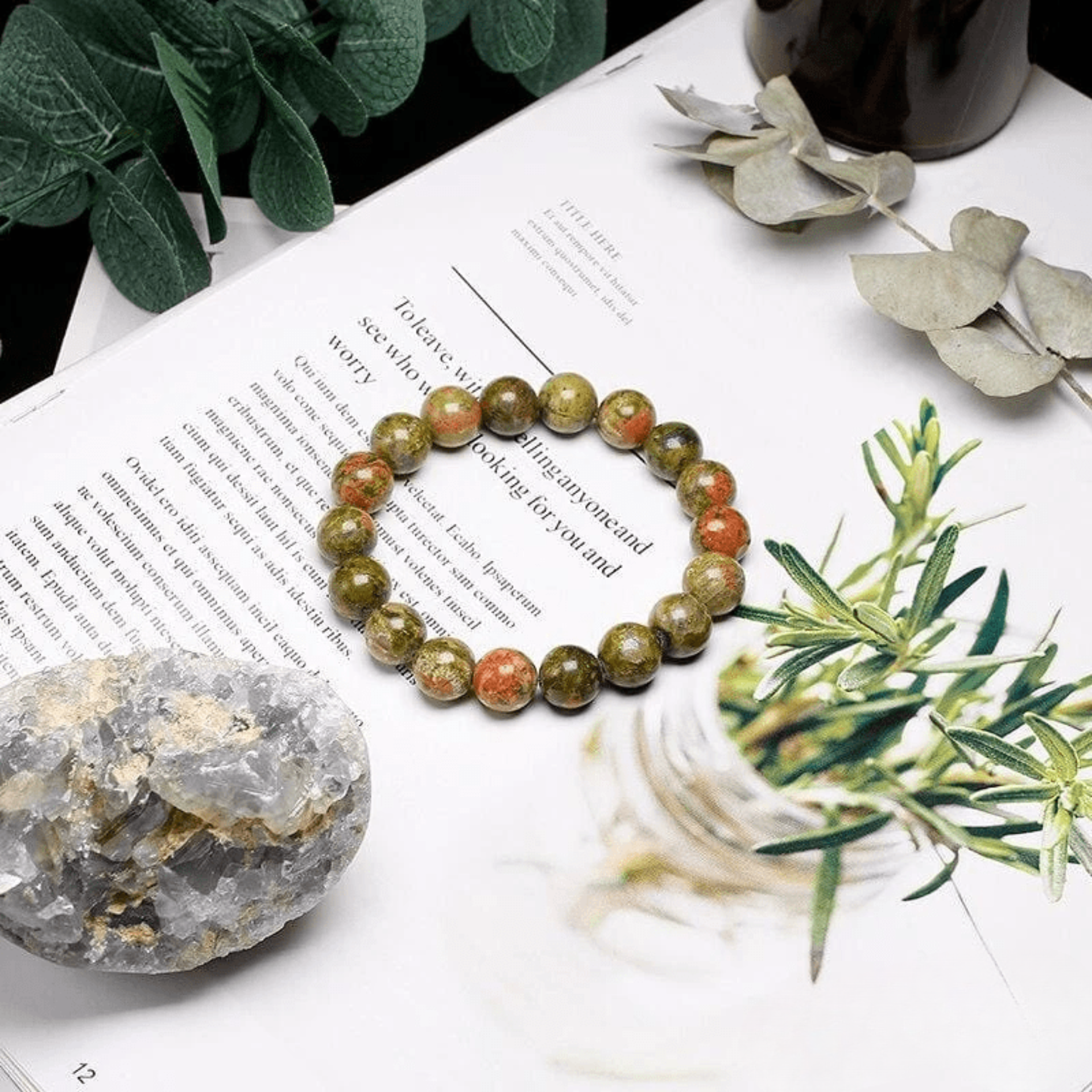Bracelet en Unakite Qualité AAA+