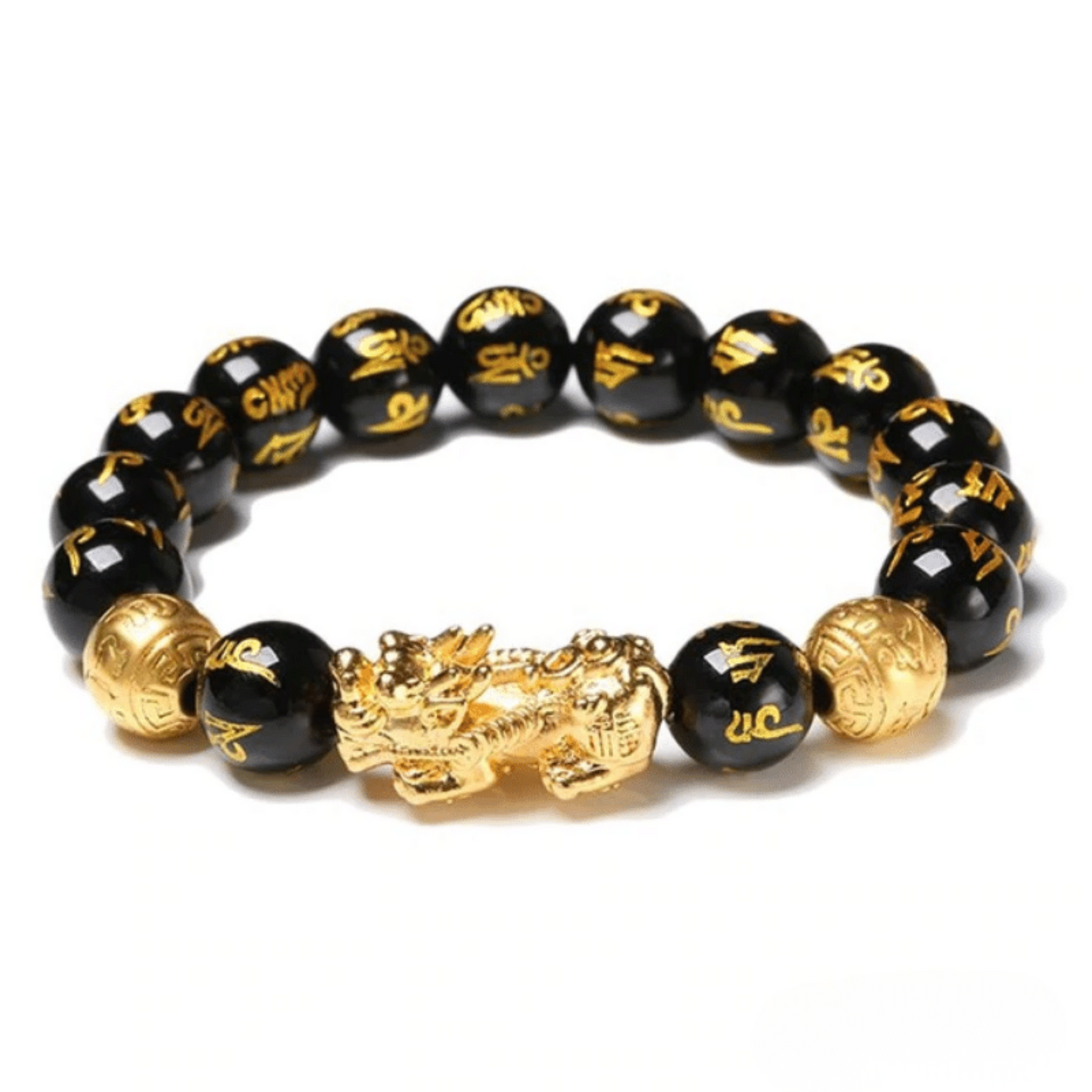 Bracelet Feng Shui en Obsidienne Noire