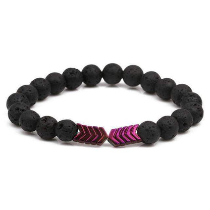 Bracelet Flèche en Pierre de Lave