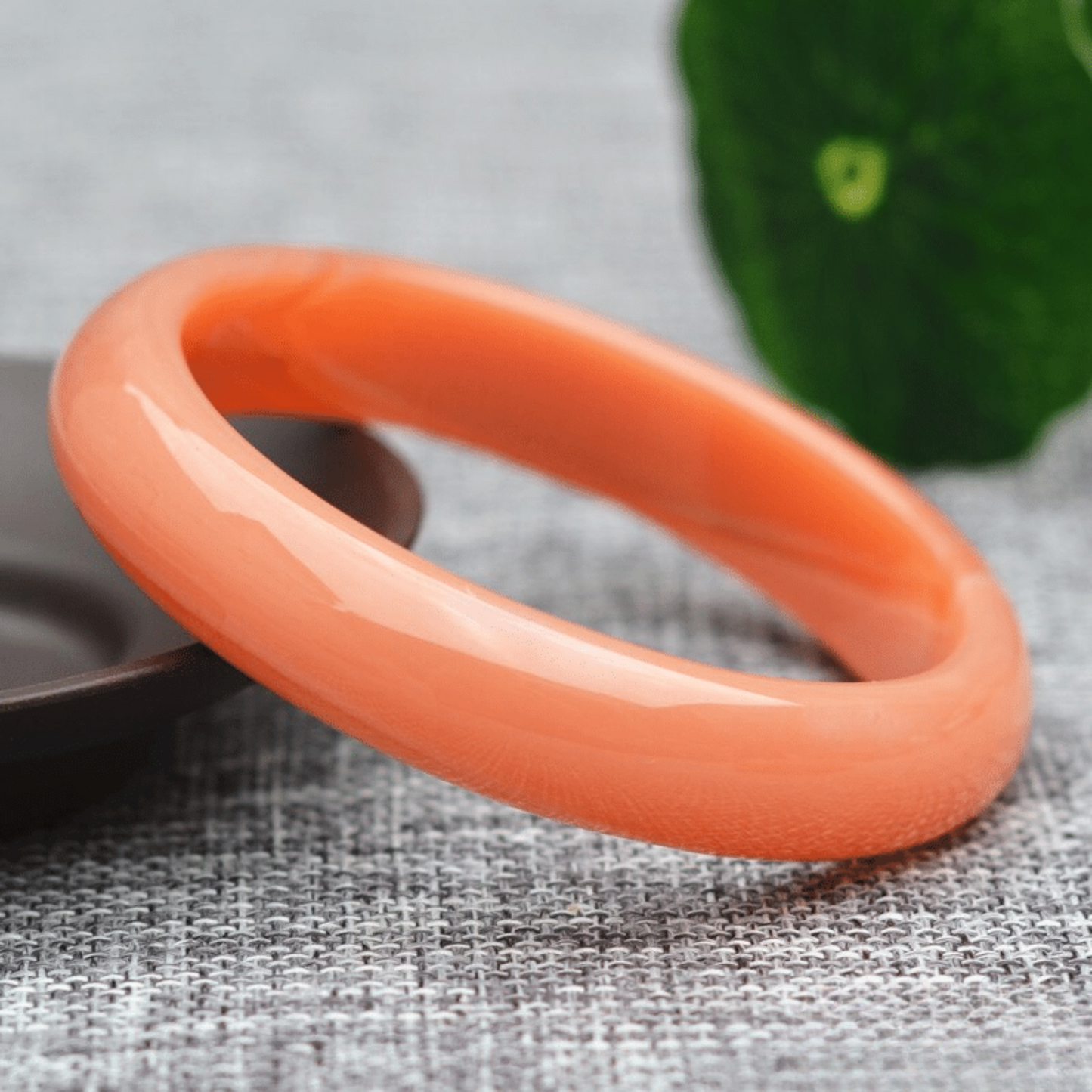 Bracelet Jonc en Jade Orange