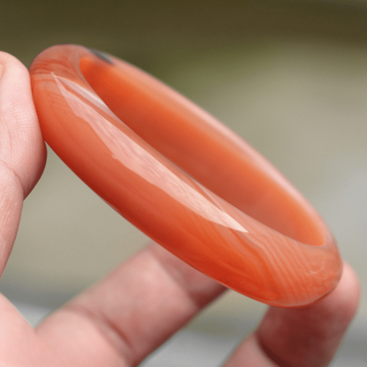 Bracelet Jonc en Jade Orange