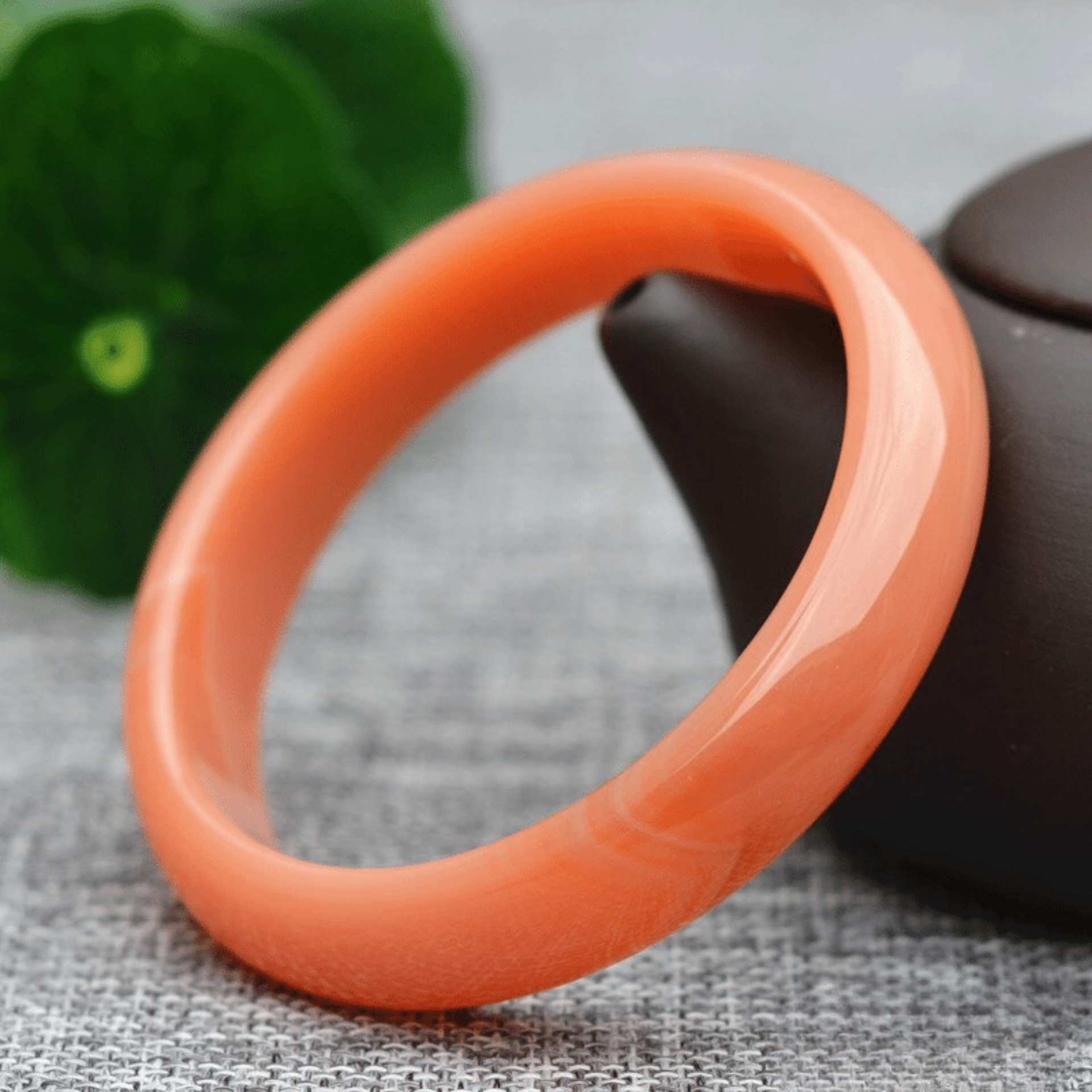 Bracelet Jonc en Jade Orange