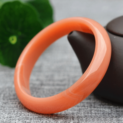 Bracelet Jonc en Jade Orange