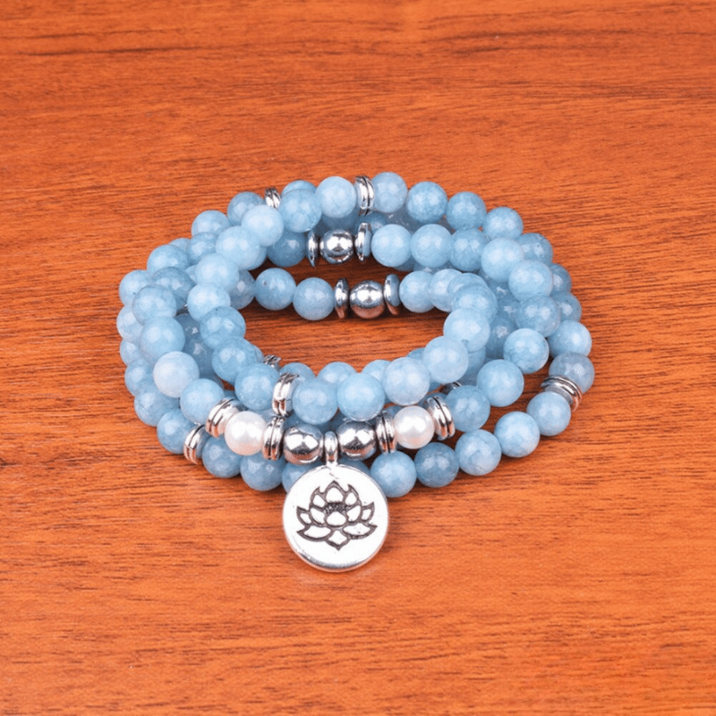 Bracelet Mala 108 Perles en Angélite