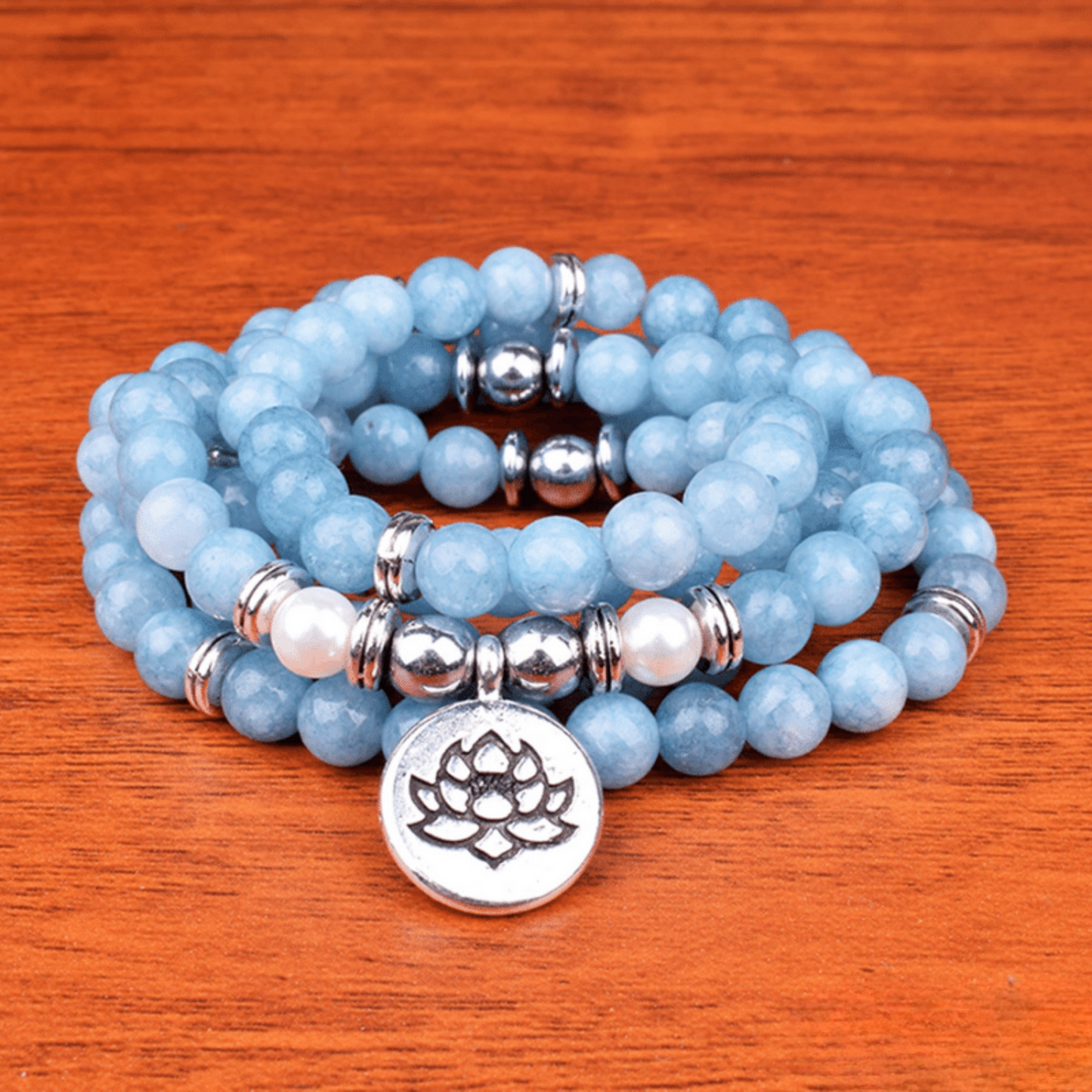 Bracelet Mala 108 Perles en Angélite