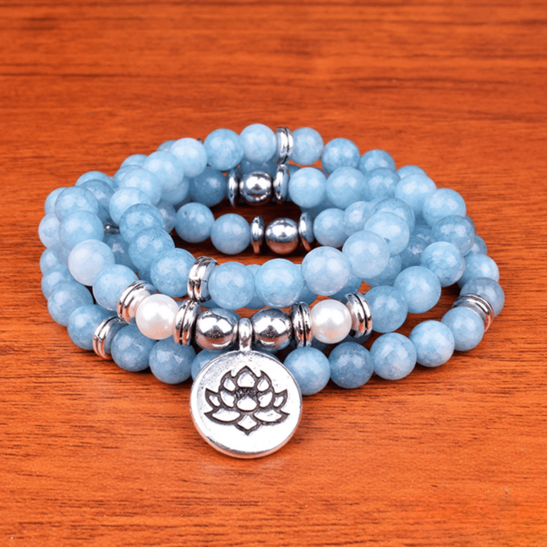 Bracelet Mala 108 Perles en Angélite