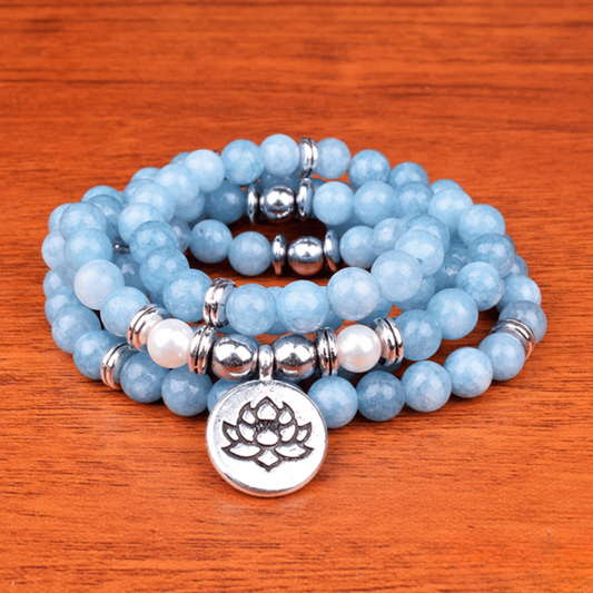 Bracelet Mala 108 Perles en Angélite