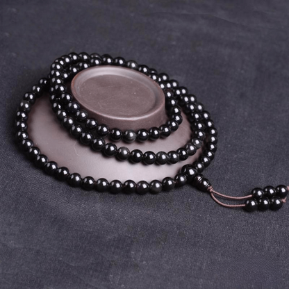 Bracelet Mala 108 Perles en Obsidienne Oeil Céleste