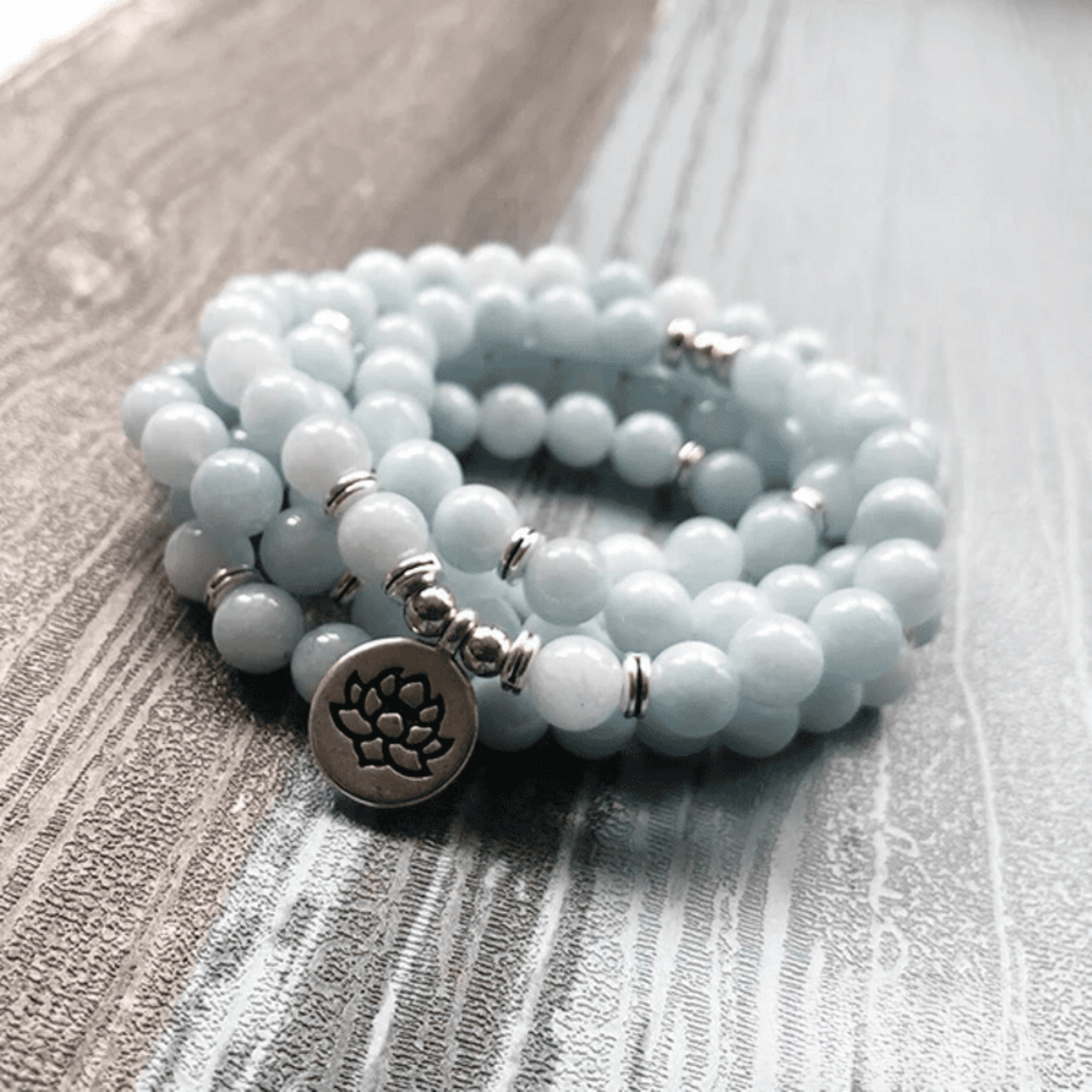 Aquamarine Mala Bracelet
