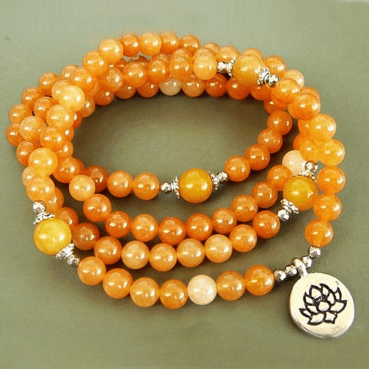 Bracelet Mala en Aventurine Orange