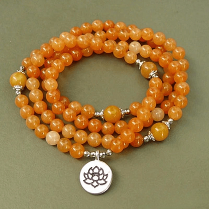 Bracelet Mala en Aventurine Orange