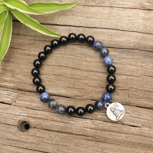 Bracelet Mala en Onyx et Sodalite